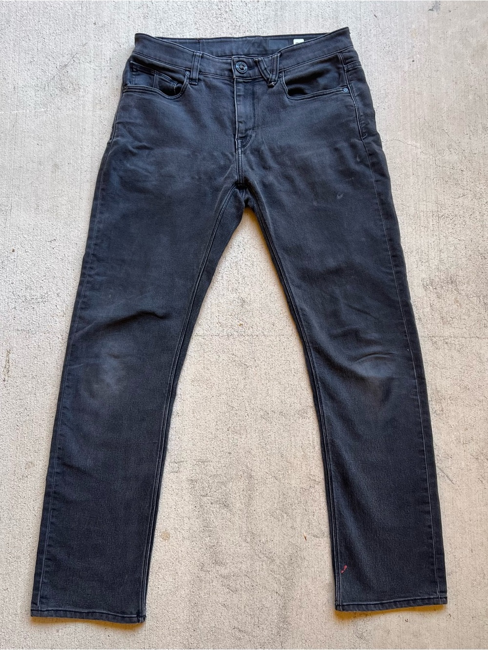 Volcom Stone Jeans Men’s 32 Black Straight Fit Denim Jeans Grunge